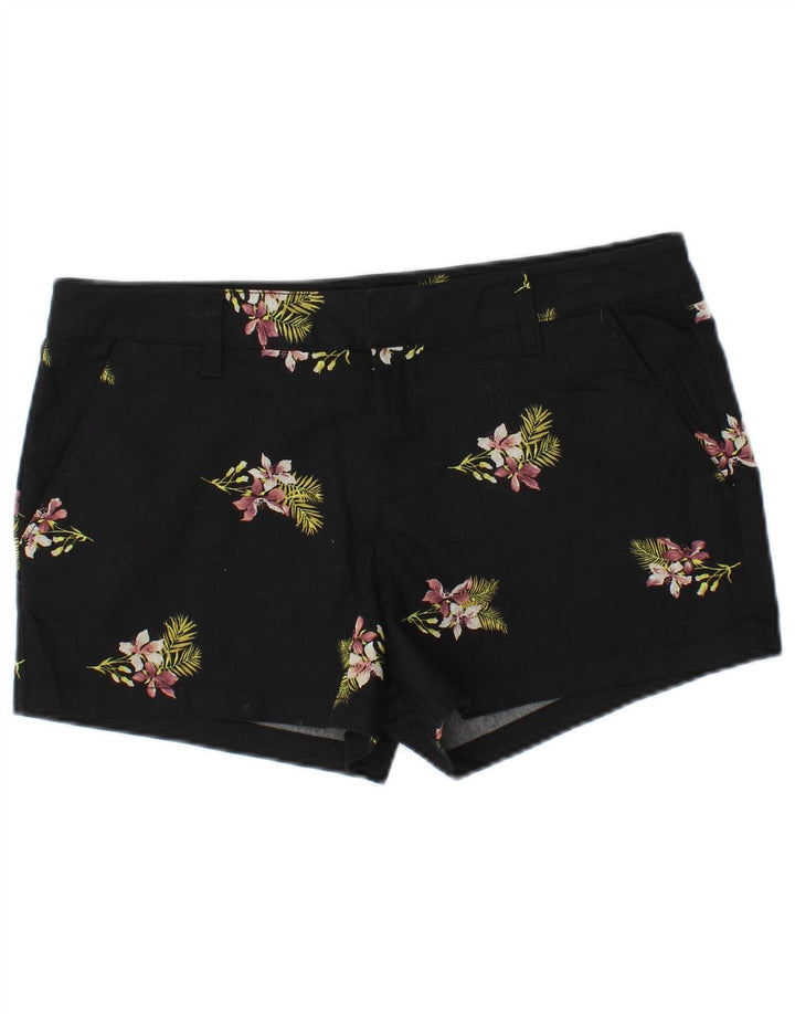 Damskie spodenki Chino VOLCOM W29 Średnia czarna bawełna w kwiaty