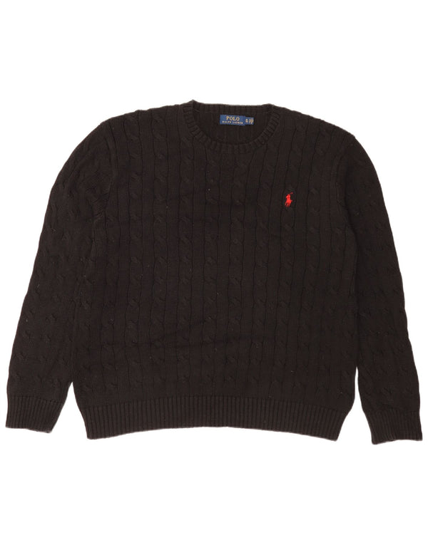 Polo Ralph Lauren Męski sweter o regularnym kroju z okrągłym dekoltem XL, czarny, bawełniany