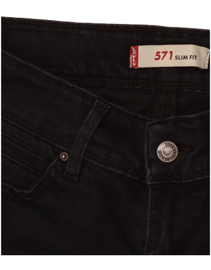 Damskie jeansy LEVI'S 571 Slim W28 L28 Czarne