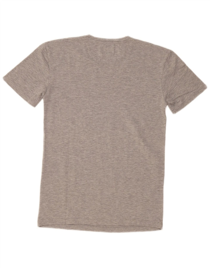 Męski T-shirt Zara Super Slim Fit, mały, szary nakrapiany