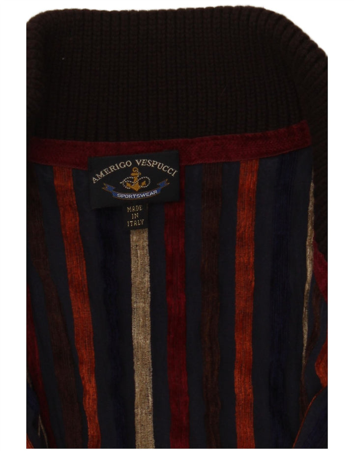 Męski sweter rozpinany na zamek Amerigo Vespucci, średni brąz
