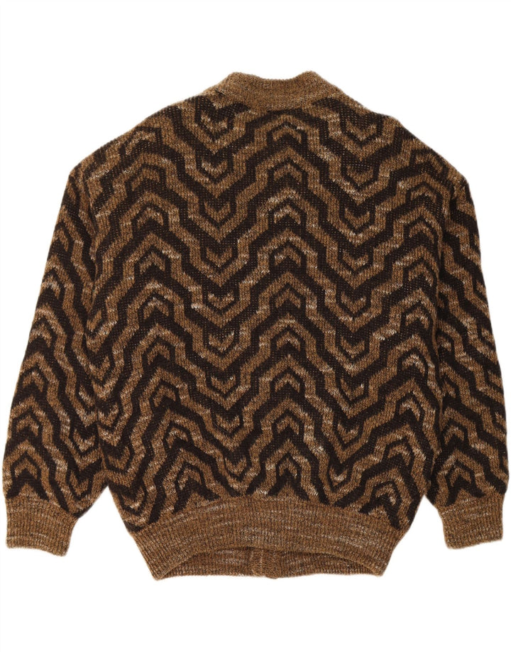 Rodrigo Męski sweter rozpinany XL Brązowy geometryczny