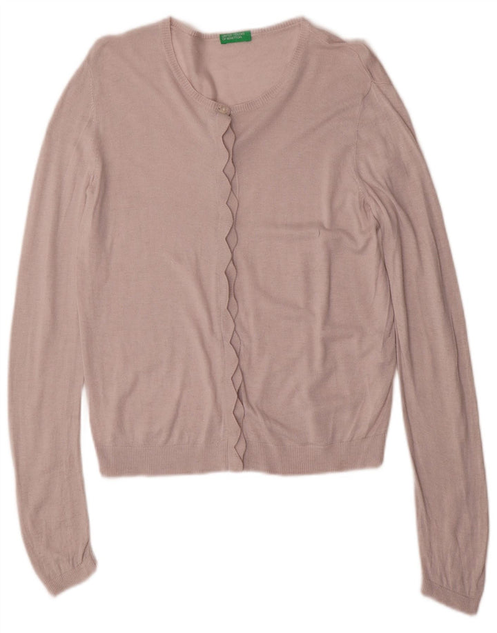 BENETTON Dziewczęcy sweter kardigan 11-12 lat 2XL Różowa wiskoza