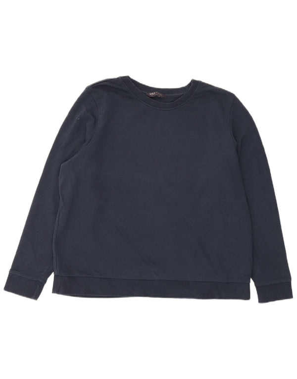 Marks & Spencer Womens Sweatshirt Jumper UK 18 XL Navy Blue Cotton