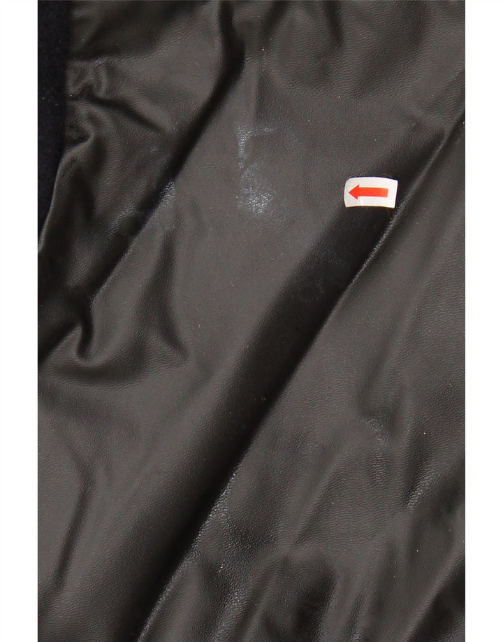 Męski płaszcz o luźnym kroju VINTAGE IT 44 XS Granatowa wełna w blokach kolorów