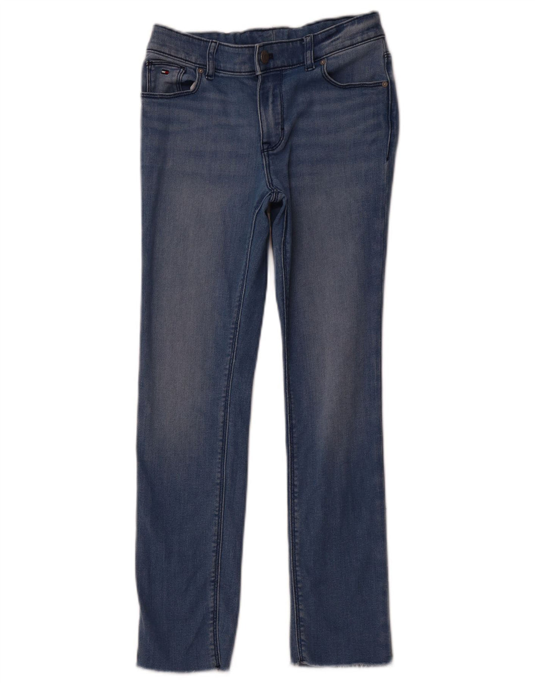 TOMMY HILFIGER Proste dżinsy dziewczęce 9-10 lat W24 L25 Granatowa bawełna