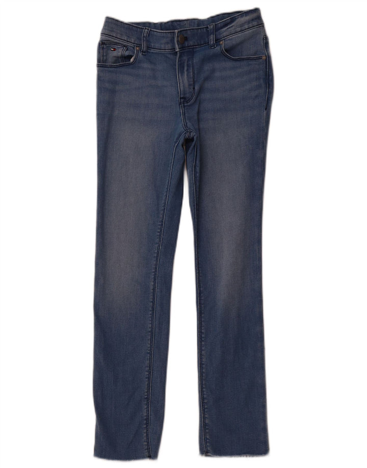 TOMMY HILFIGER Proste dżinsy dziewczęce 9-10 lat W24 L25 Granatowa bawełna