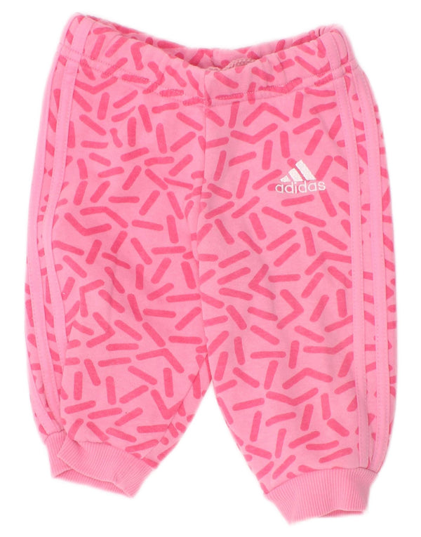 Spodnie dresowe Adidas Baby Girls Joggers 3-6 miesięcy Różowe geometryczne