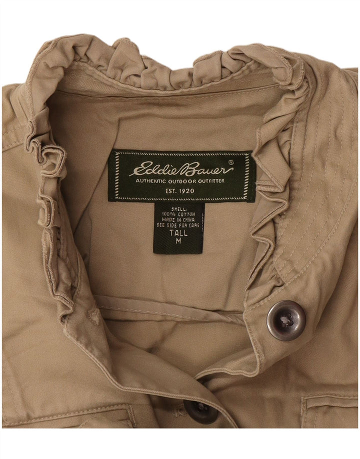 Eddie Bauer Wysoka marynarka damska UK 12, średnia beżowa bawełna