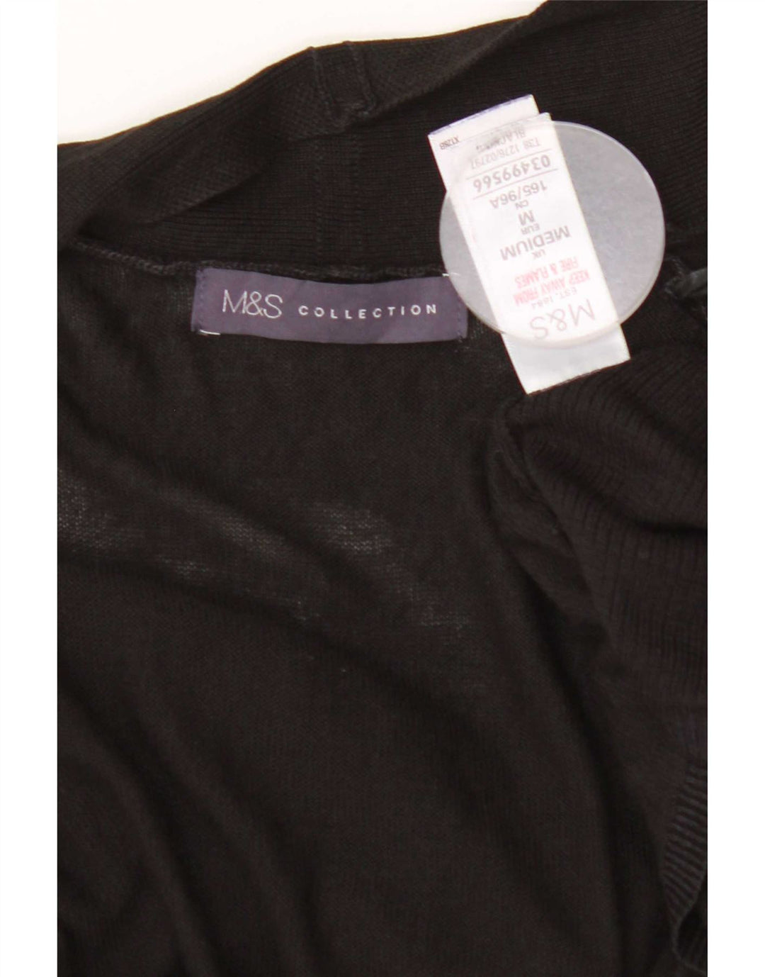 Marks & Spencer Damski sweter rozpinany o długim kroju, UK 12, średni czarny