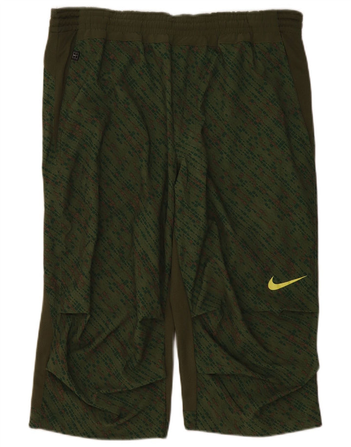 Męskie spodenki sportowe Nike Bermudy, duże, geometryczne khaki