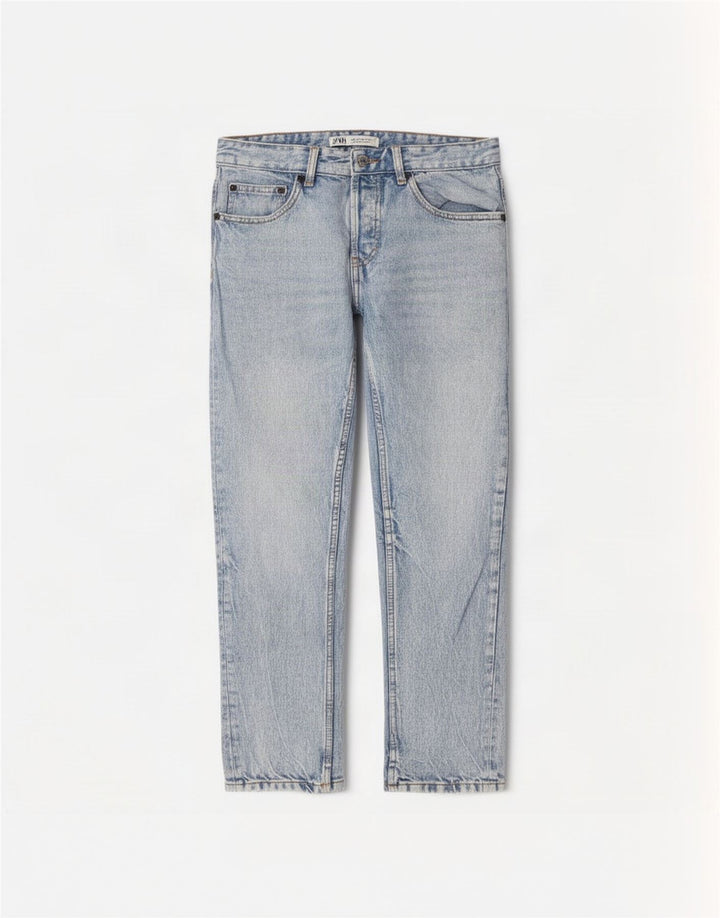 Męskie jeansy Zara Cropped EU 30 Small W30 L26 Niebieskie bawełniane
