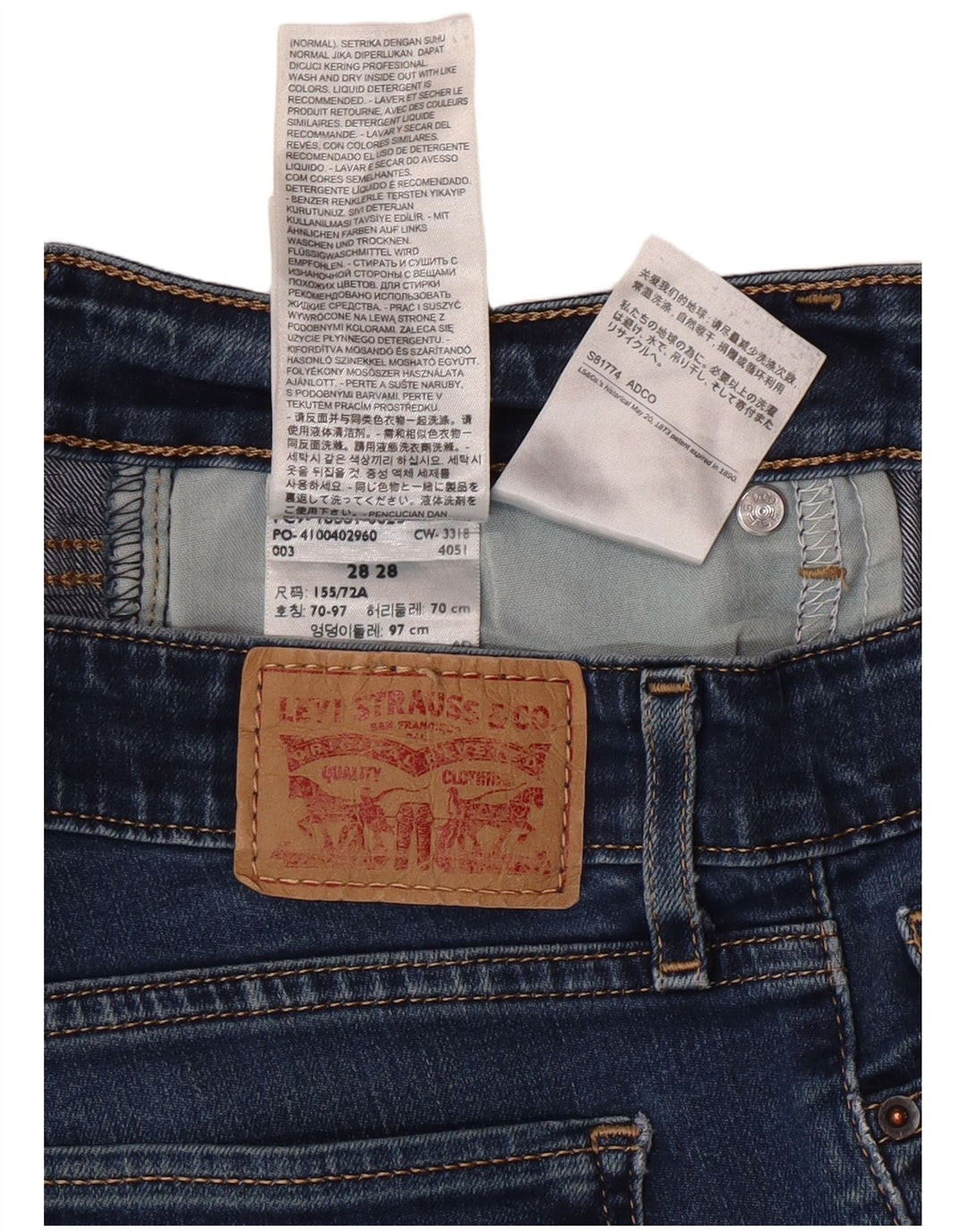 Damskie jeansy skinny LEVI'S W28 L28 Niebieskie bawełniane
