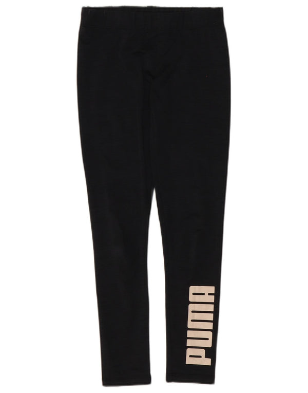 Damskie legginsy Puma Graphic UK 8, małe, czarne, poliestrowe