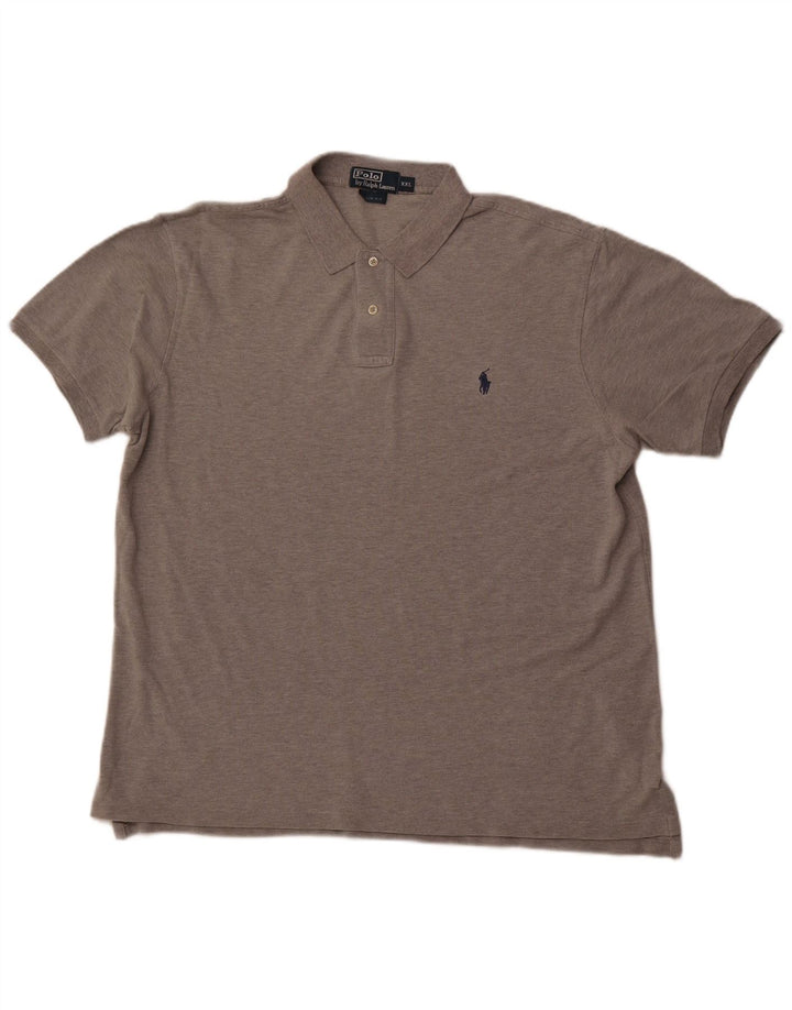 POLO RALPH LAUREN Męska koszulka polo slim fit, 2XL, szara bawełna
