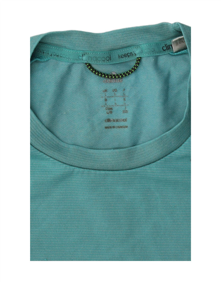 ADIDAS Mens Climacool T-Shirt Top Large Turquoise Polyester