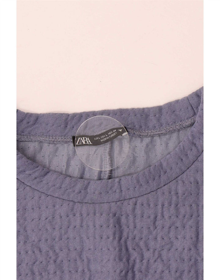 Damska bluzka Zara Crop Top UK 14, duża fioletowa