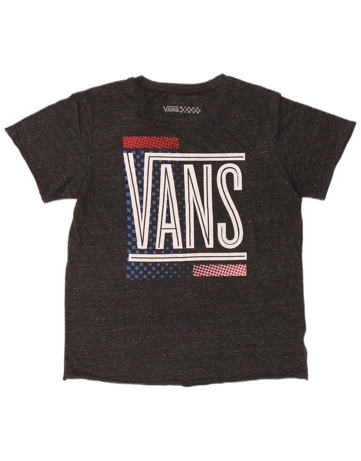 Męski T-shirt z grafiką Vans, średni szary, nakrapiany