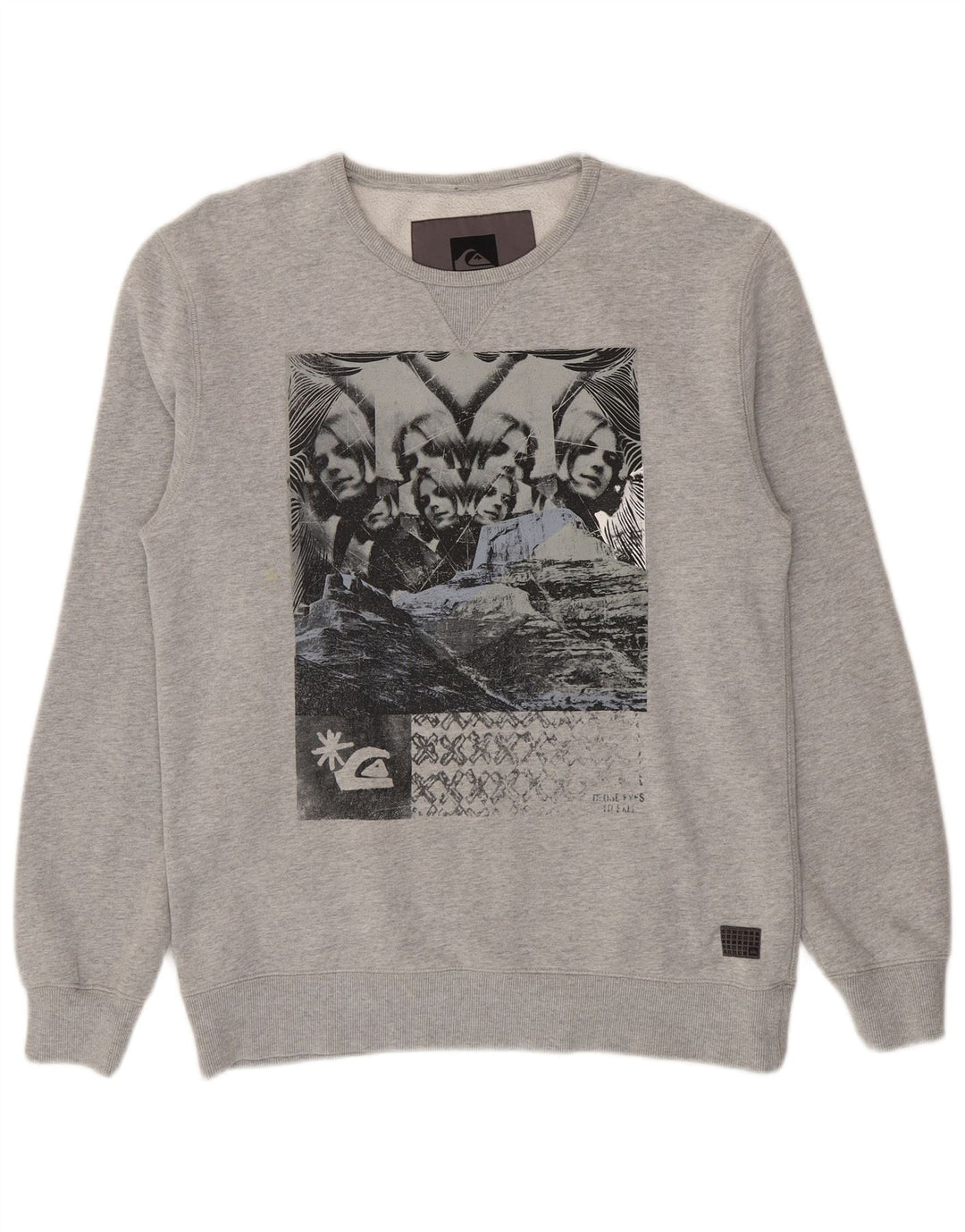 Męska bluza z grafiką Quiksilver, duża, szara bawełna