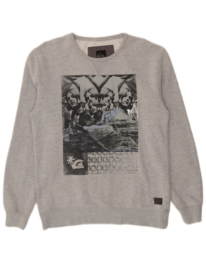 Męska bluza z grafiką Quiksilver, duża, szara bawełna