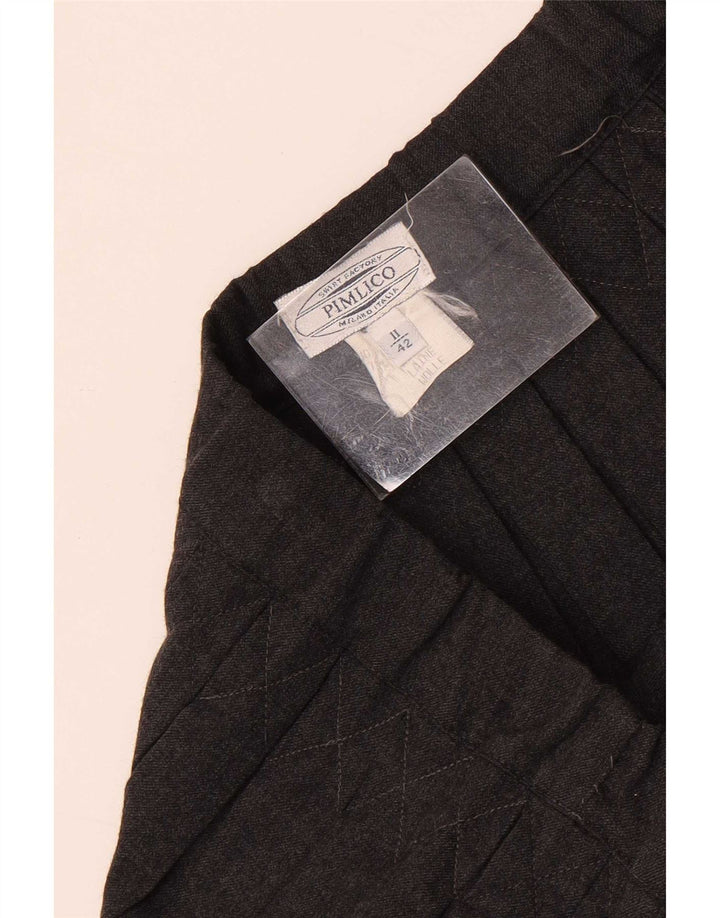 Vintage damska plisowana spódnica IT 42 Medium W30 Szara wełna