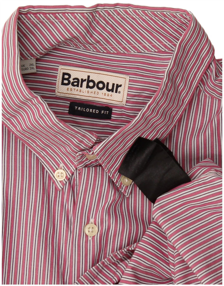 Koszula męska Barbour o dopasowanym kroju 2XL w różowe paski