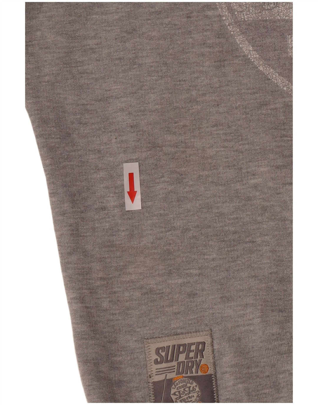 Męski sweter z grafiką Superdry, mały, szary, z bawełny w cętki