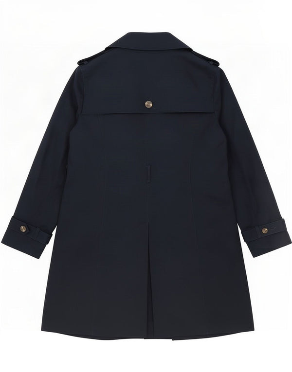 Hobbs Womens Trench Coat UK 16 Large Navy Blue Cotton