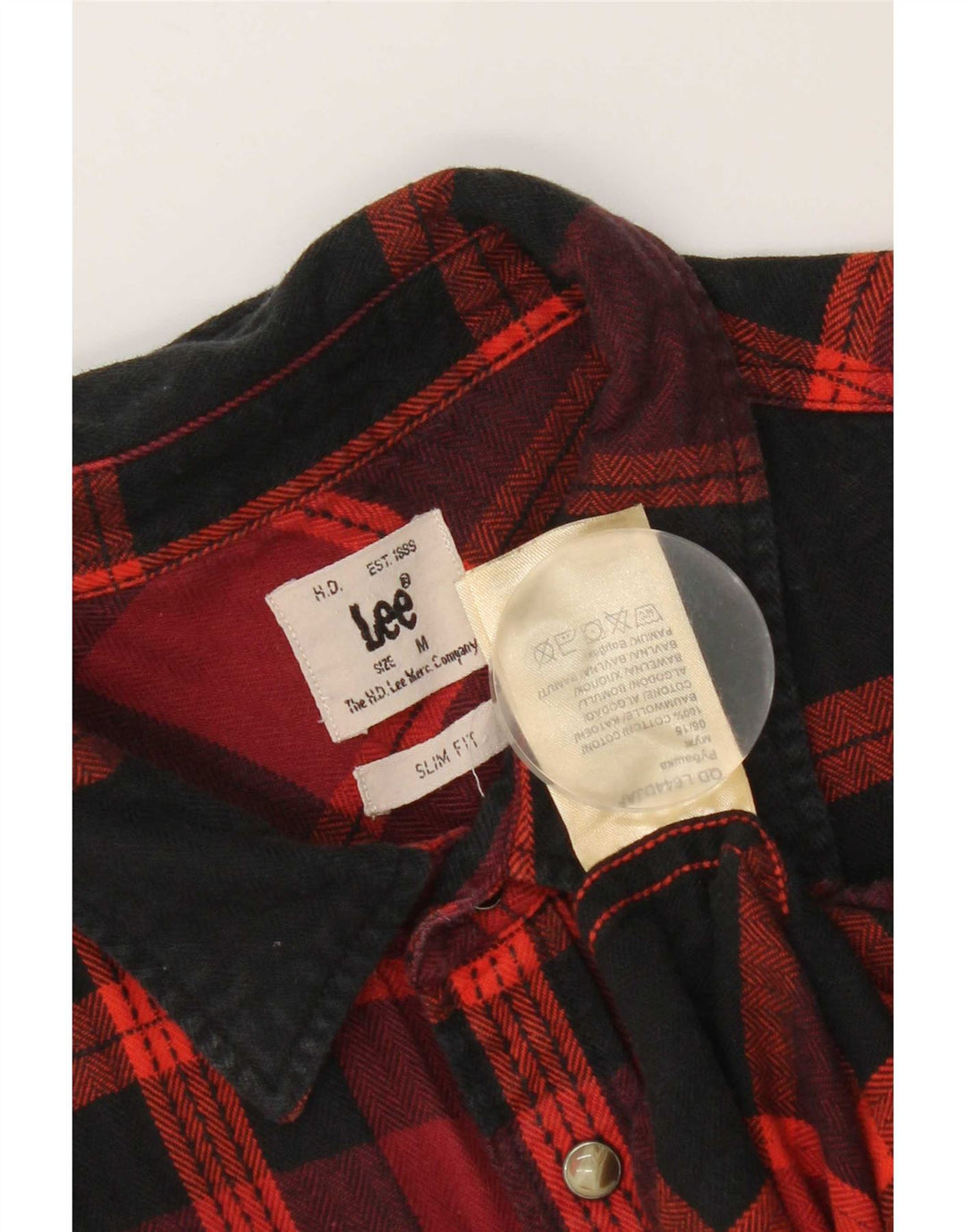 Męska koszula flanelowa Lee Western Slim Fit, bawełniana w średnią czerwoną kratkę