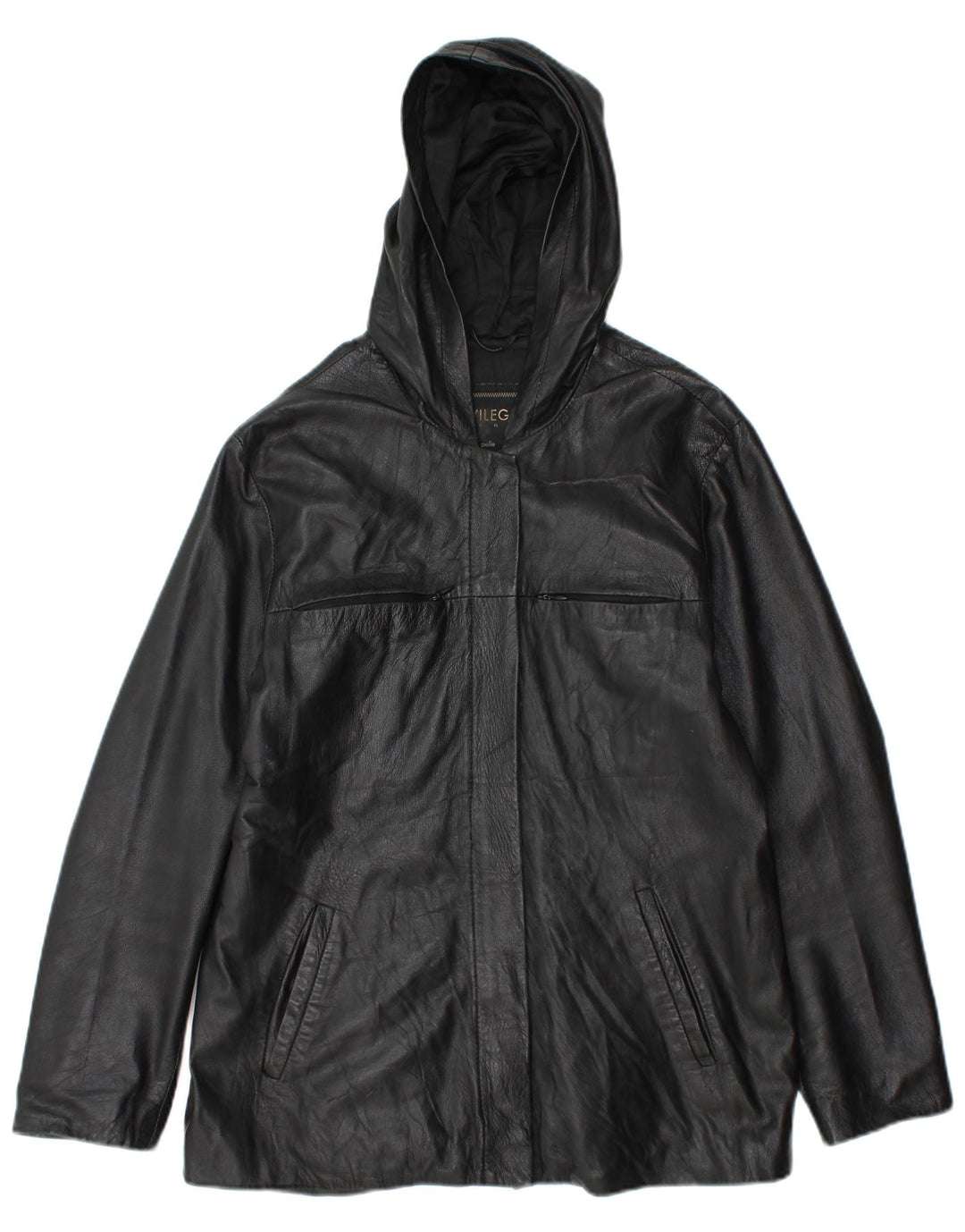 Damska kurtka skórzana Privilegi IT 46, duża czarna skóra