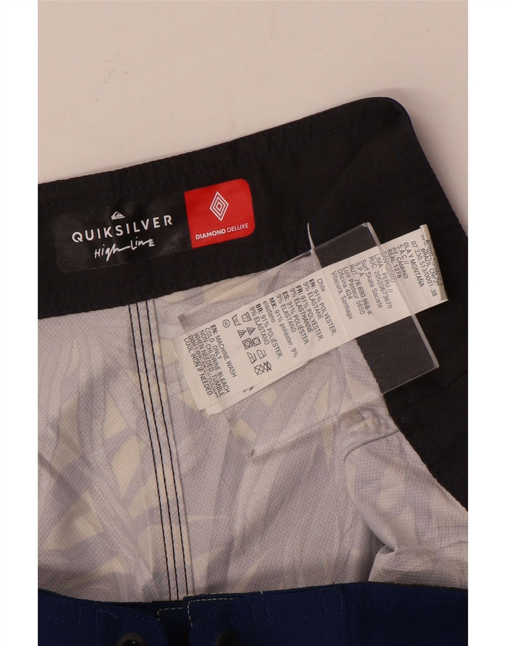 Męskie spodenki kąpielowe Quiksilver, duże, niebieskie, z poliestru w kwiaty