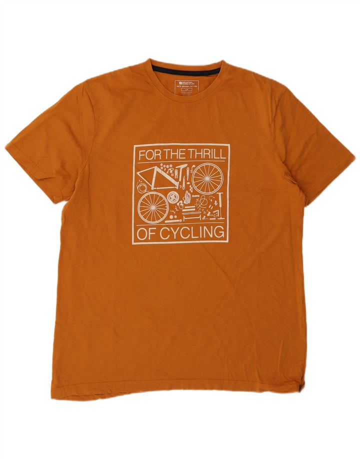 Męski T-shirt z grafiką Mountain Warehouse, duży, pomarańczowy, bawełniany