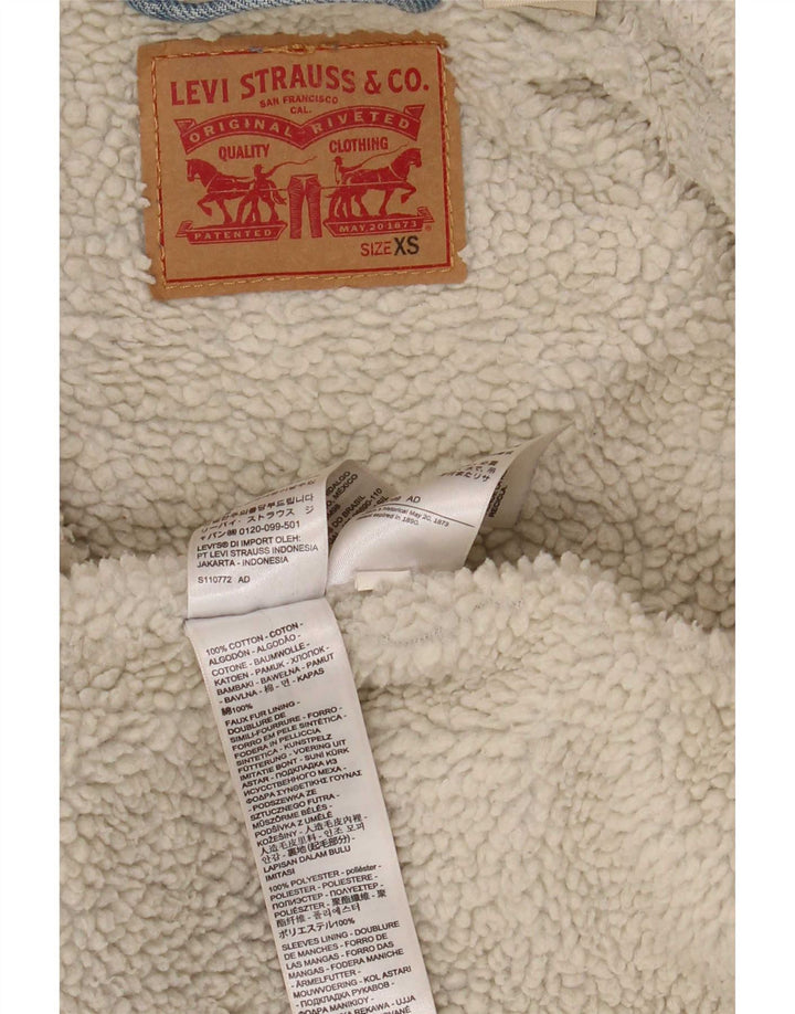 Męska kurtka dżinsowa Levi's Sherpa UK 34 XS, niebieska, bawełniana