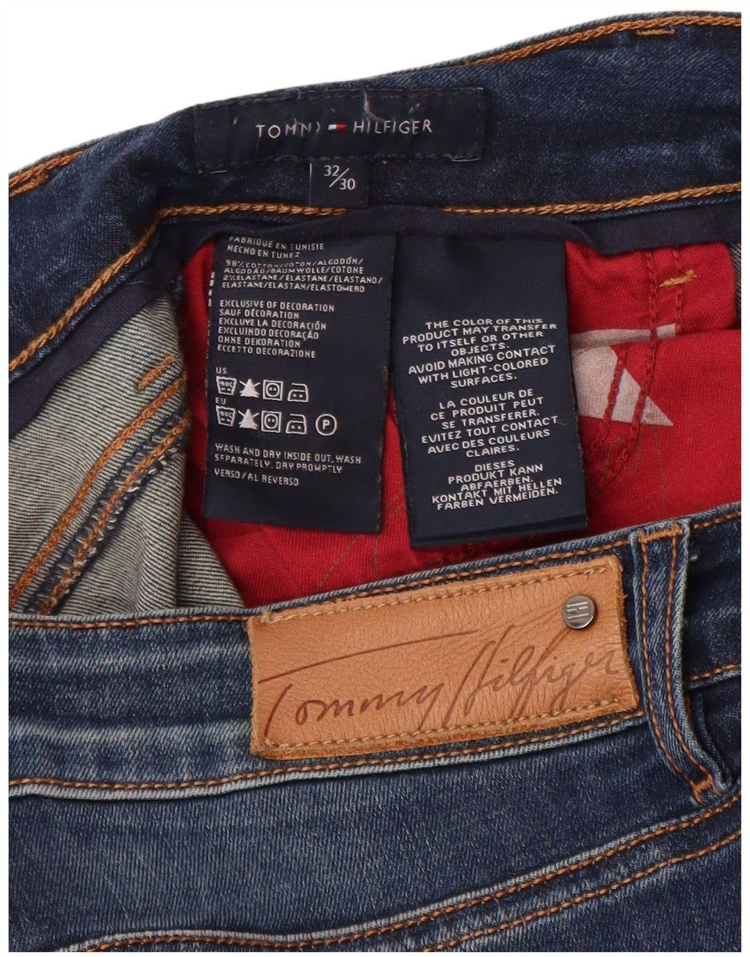 Damskie jeansy Bootcut Tommy Hilfiger W32 L30 Granatowe, bawełniane