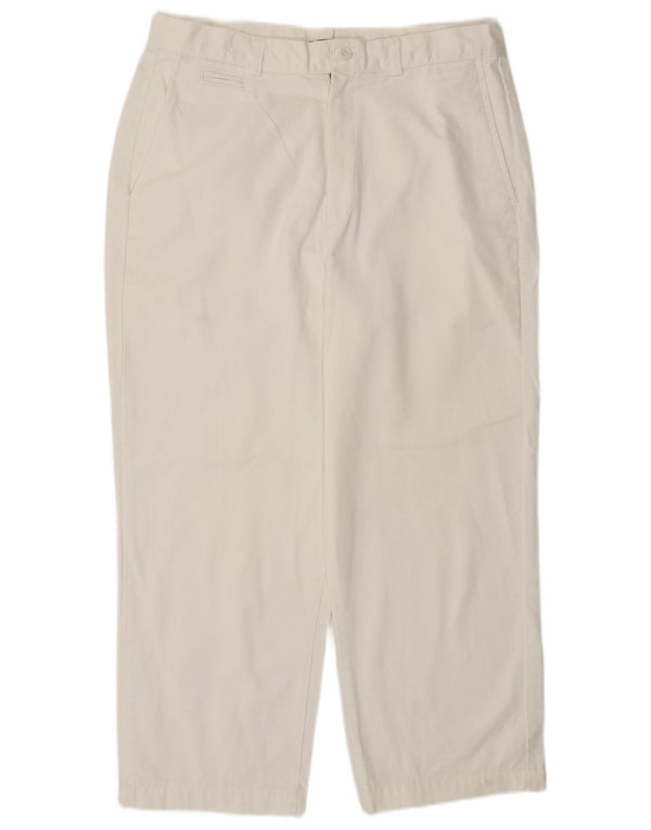 Dockers Damskie luźne spodnie Capri US 12 Large W30 L23 Biała bawełna
