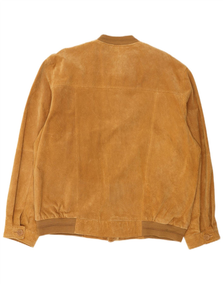 Męska zamszowa kurtka bomber Torelli UK 44 2XL Brązowa skóra