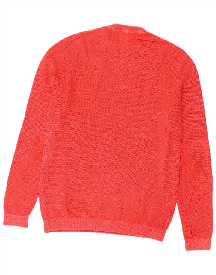 Męski sweter z okrągłym dekoltem Superdry, średnioczerwony, bawełniany