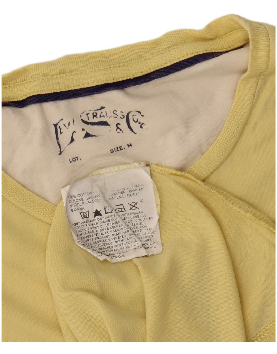 Męska koszulka z grafiką Levi's, średnia żółta bawełna