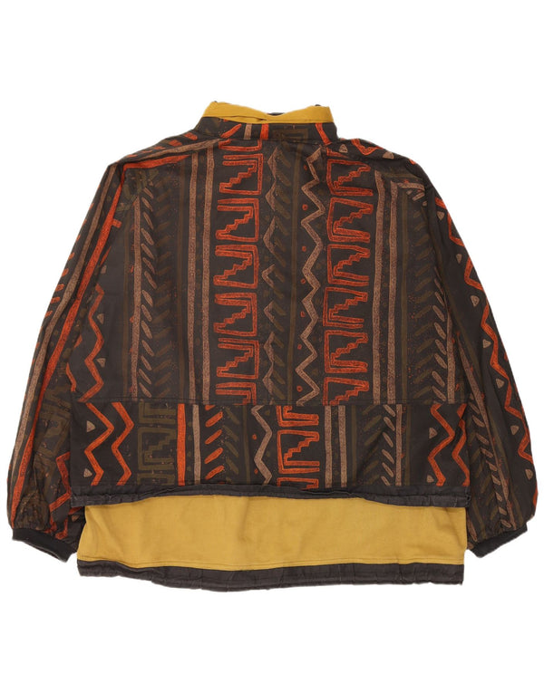 Vintage męska kurtka Anorak z kapturem UK 40, duża, wielokolorowa, geometryczna