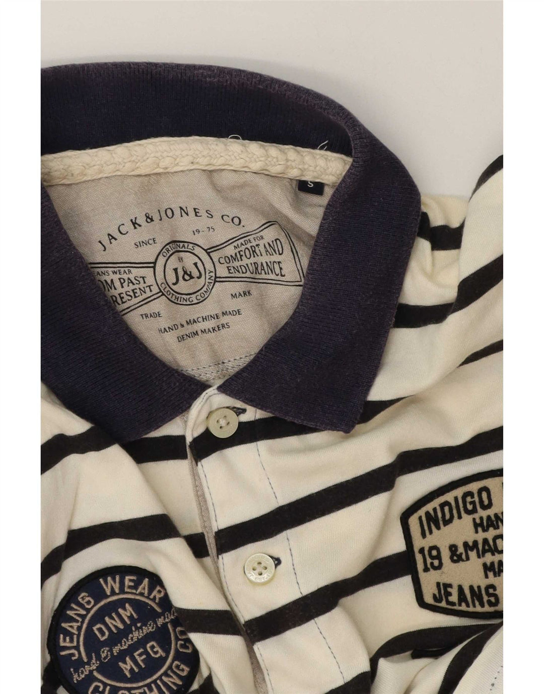 Męska graficzna koszulka polo Jack & Jones w małe białe paski