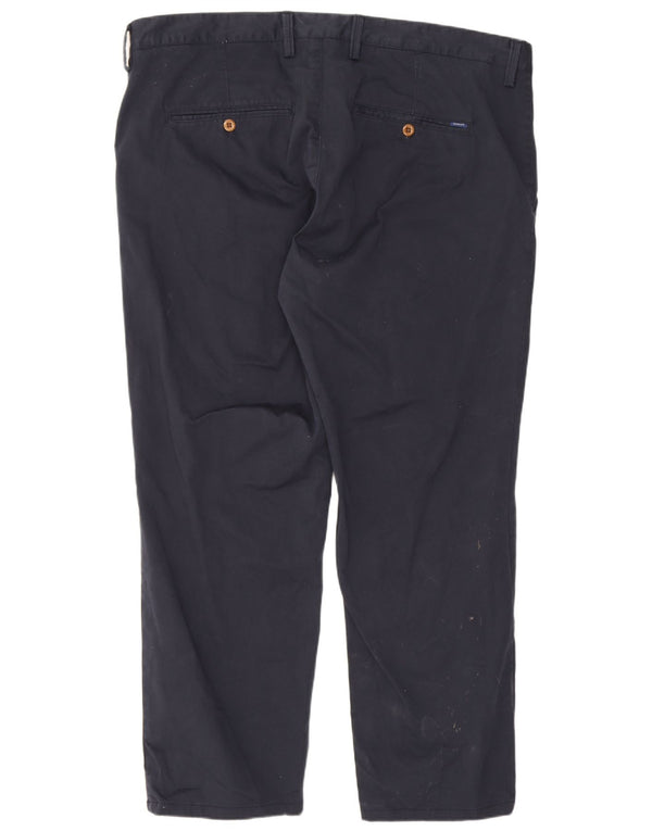 Gant Mens Hallden Slim Chino Trousers W42 L28 Navy Blue Cotton