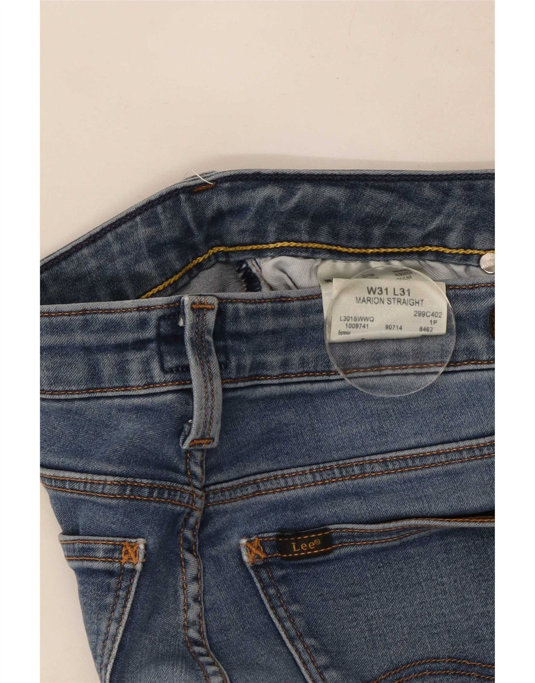 Damskie jeansy Lee Marion Straight W31 L31 Niebieskie bawełniane