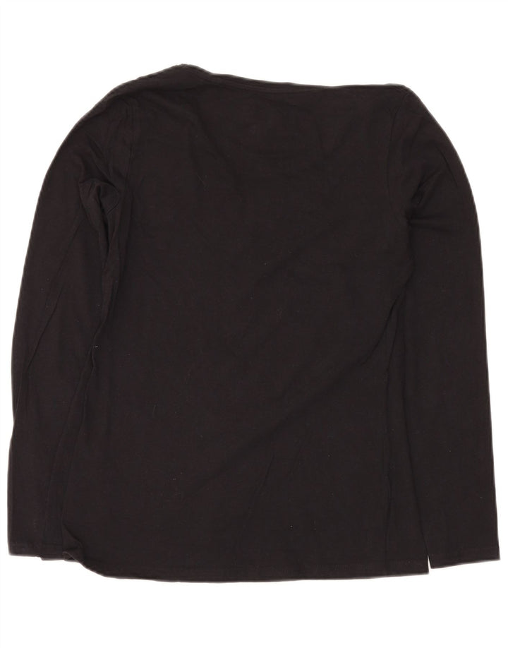 Top damski LOTTO z długim rękawem UK 10, mały, czarny, bawełniany