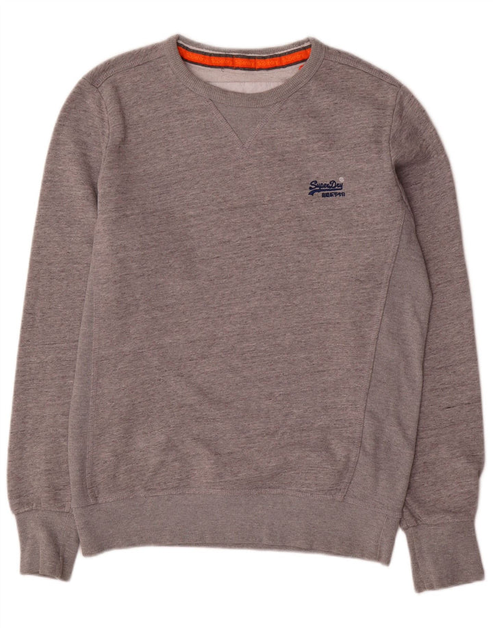 SUPERDRY Męska bluza dresowa, duża, szara, nakrapiana bawełna