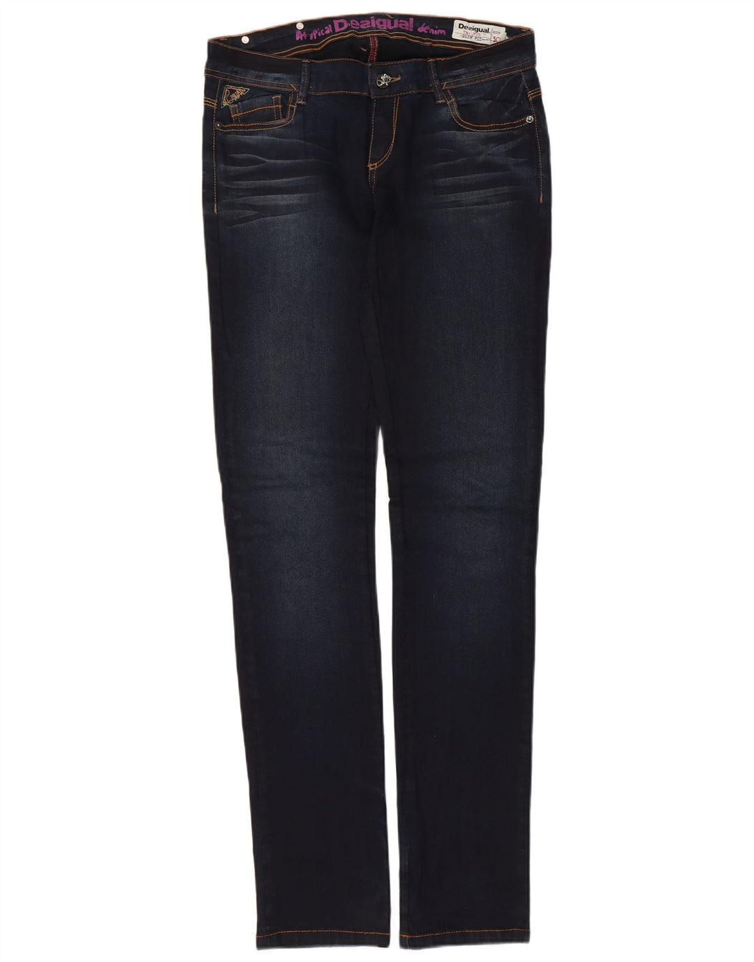 Desigual Damskie Jeansy Slim W30 L32 Granatowe Bawełniane