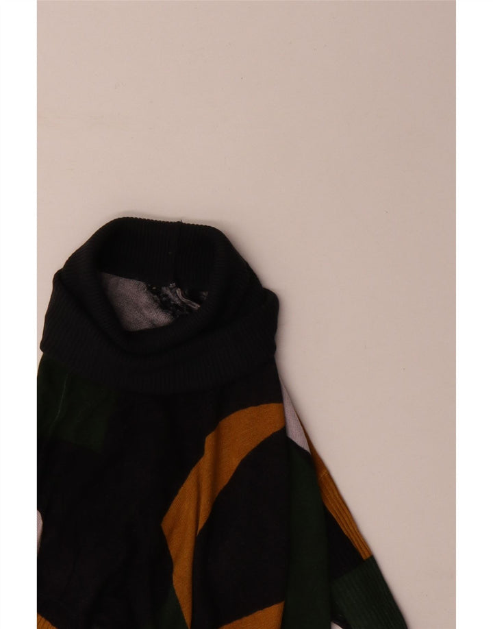 Damski sweter Desigual z wywijanym dekoltem UK 10 Small Green Geometric