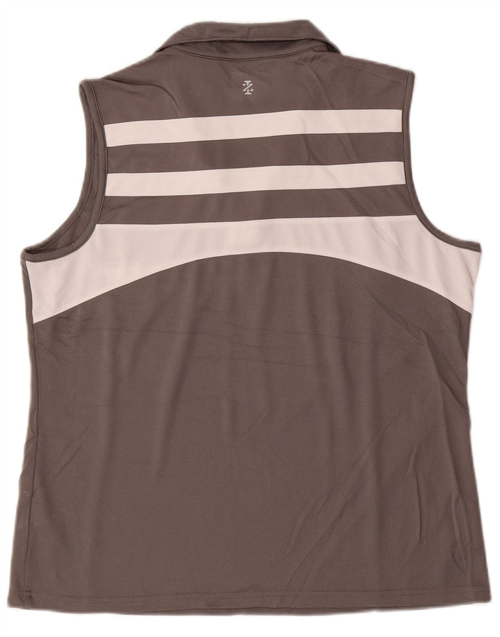 Damska koszulka polo bez rękawów IZOD UK 18 XL, szary, kolorowy poliester