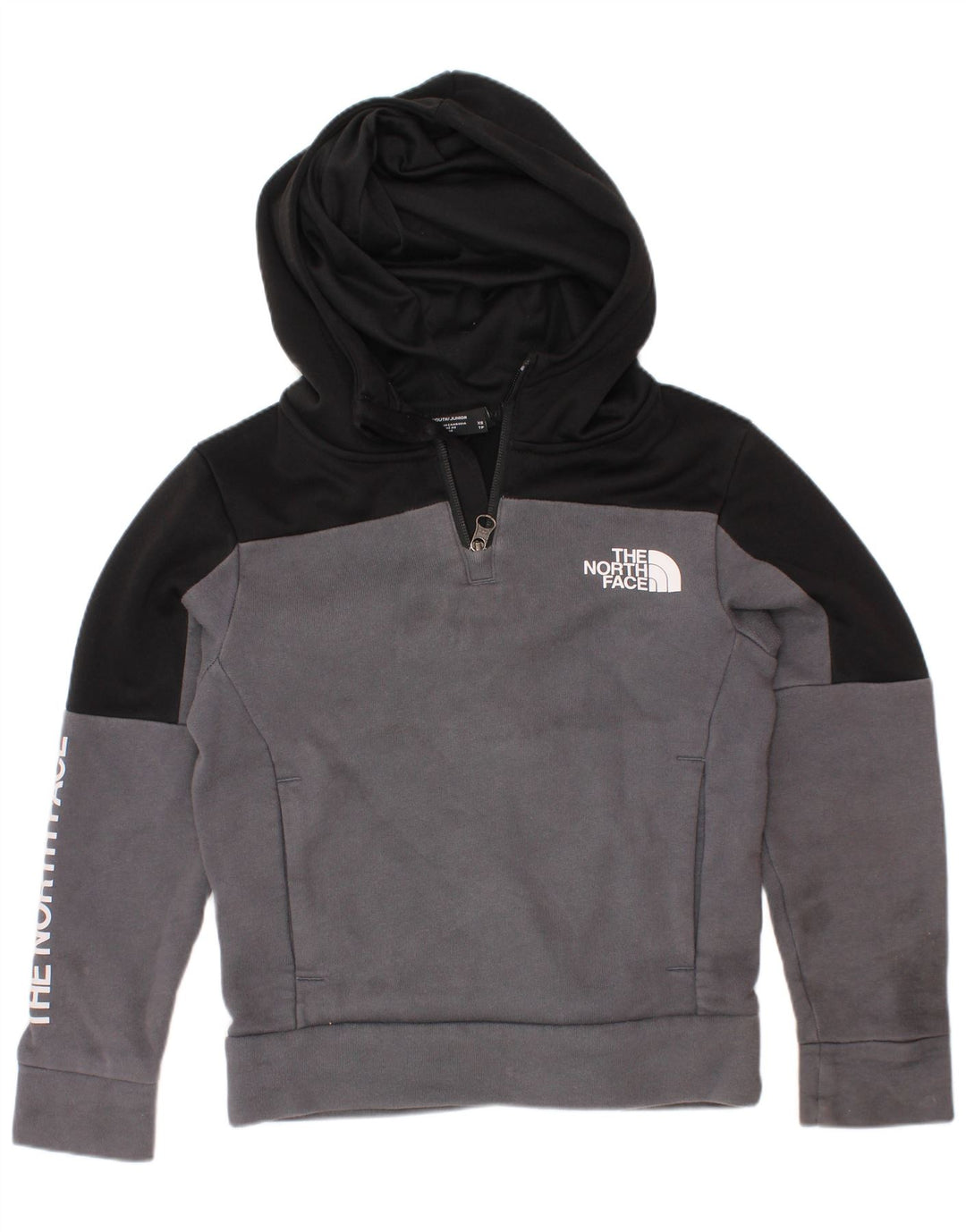 Chłopięcy sweter z kapturem THE NORTH FACE w wieku 5-6 lat XS, szary, blok kolorów