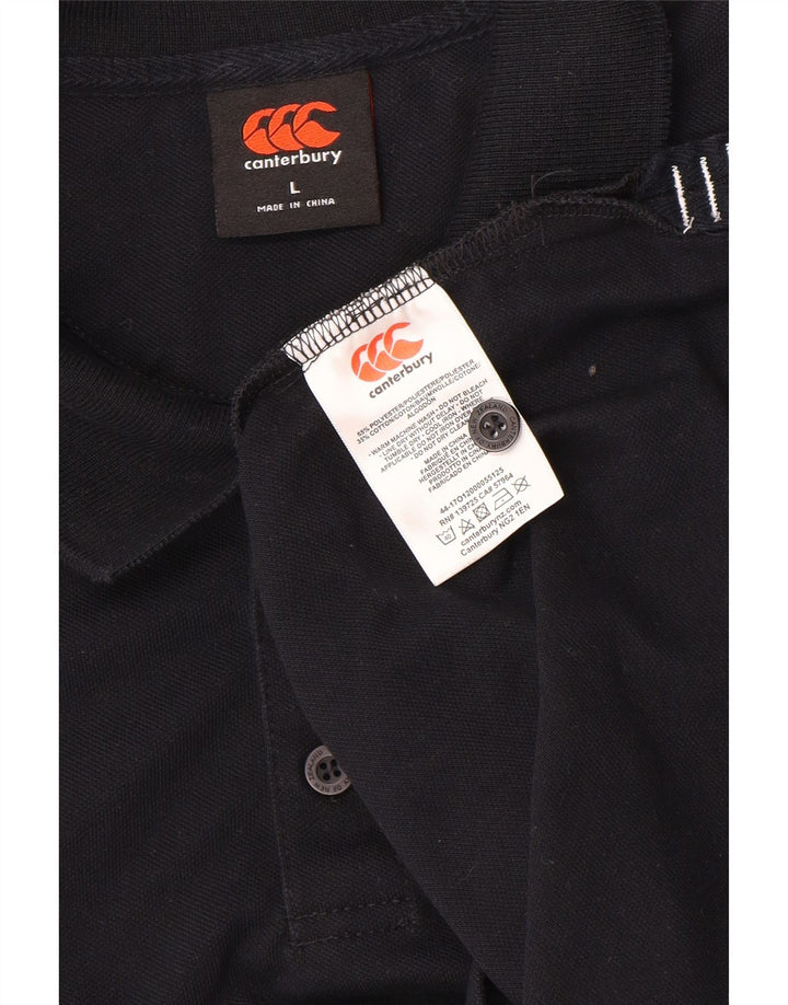 Męska koszulka polo Canterbury, duża, czarna, z poliestru