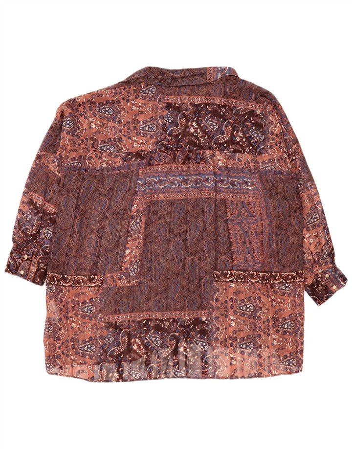 Damska bluzka koszulowa oversize Zara UK 14, średnia, wielokolorowa paisley